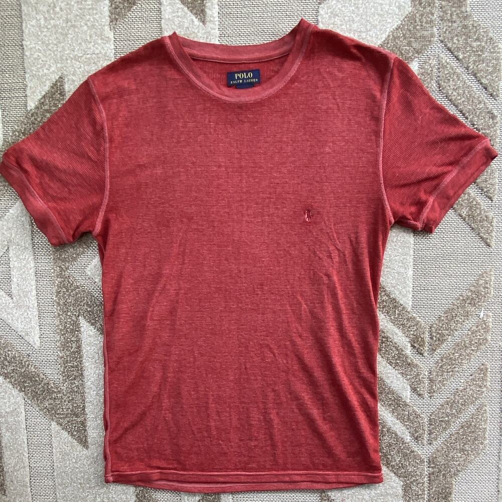 Polo Ralph Lauren Men’s Red Knit Crew Neck Polo Pony Logo Tee L Classic Fit